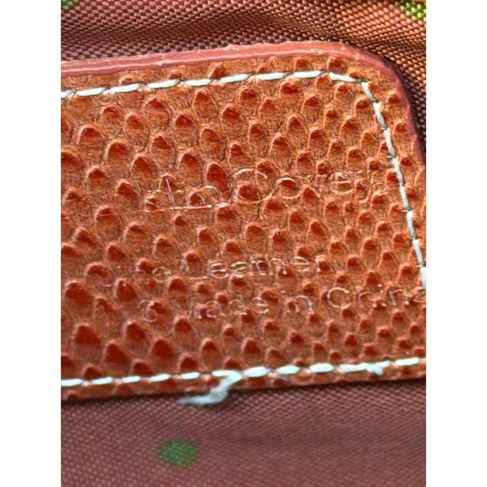 Franklin Covey Briefcase Crossbody Bag Lizard Embossed Pink Coral Leather Laptop